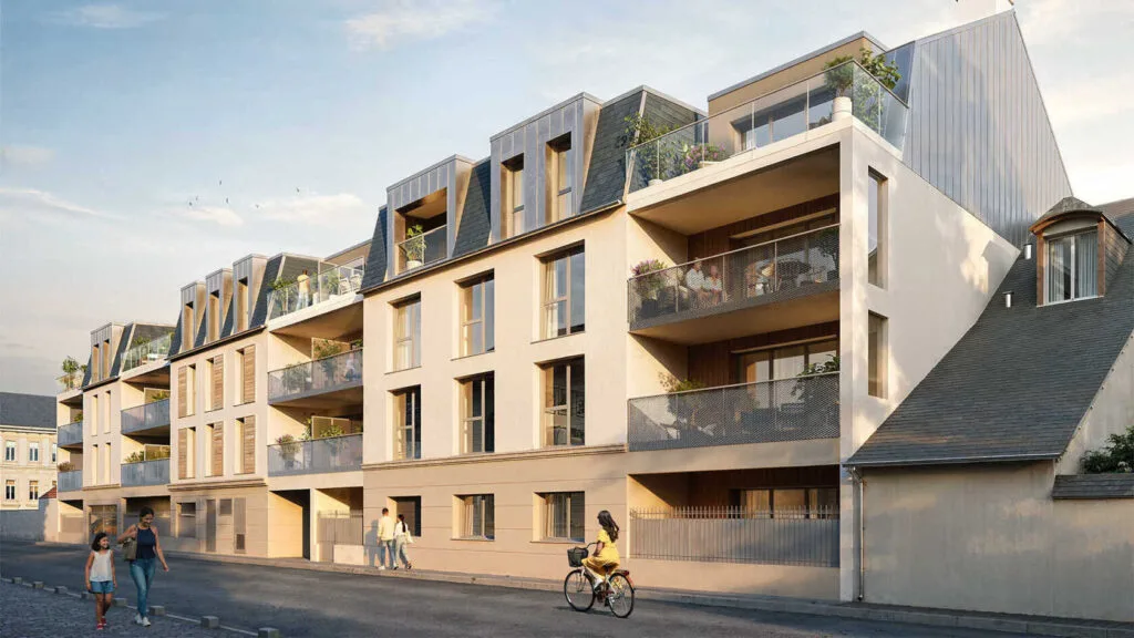 Vue extérieure des appartements neufs de la résidence Carré Voltaire à Bourges