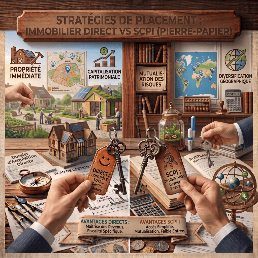 Comparatif détaillé entre l'investissement en immobilier direct et la pierre papier SCPI - Heritium-patrimoine