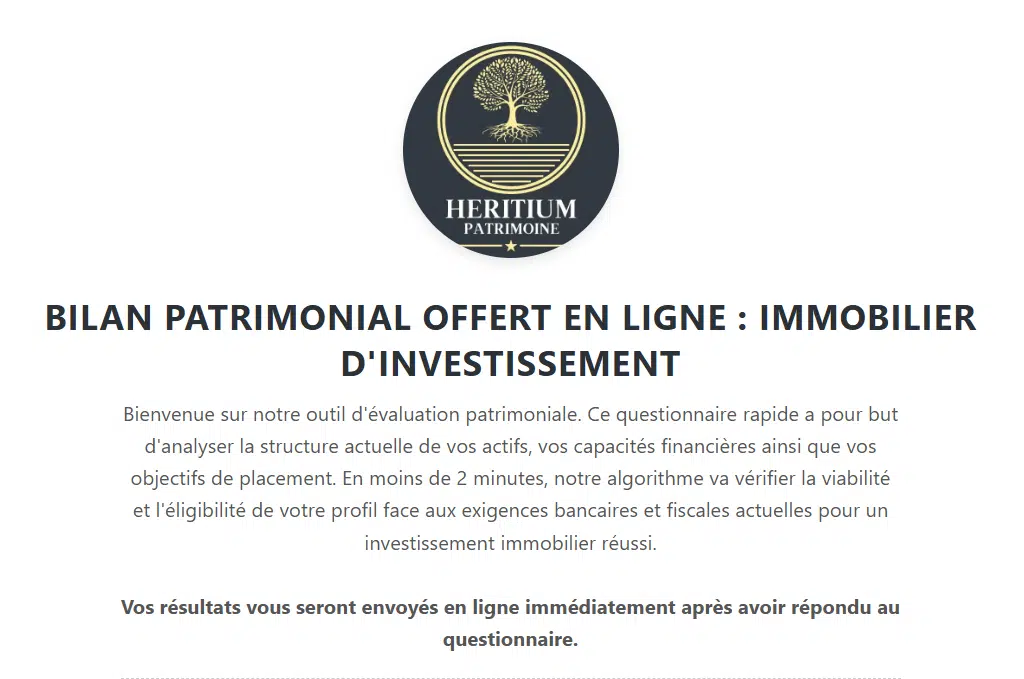 En moins de 2 minutes, notre algorithme va vérifier la viabilité et l'éligibilité de votre profil face aux exigences bancaires et fiscales actuelles pour un investissement immobilier réussi.