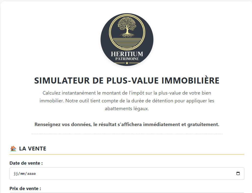 Estimez instantanément et gratuitement le montant de l'impôt sur votre plus-value immobilière en tenant compte des abattements liés à votre durée de détention.